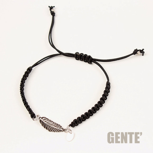 [GENTE] SILVER Feather Rope Bracelet