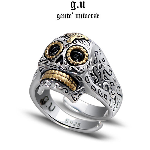 [gente&#039;universe] g.u skull ring 스컬실버링 해골 은반지