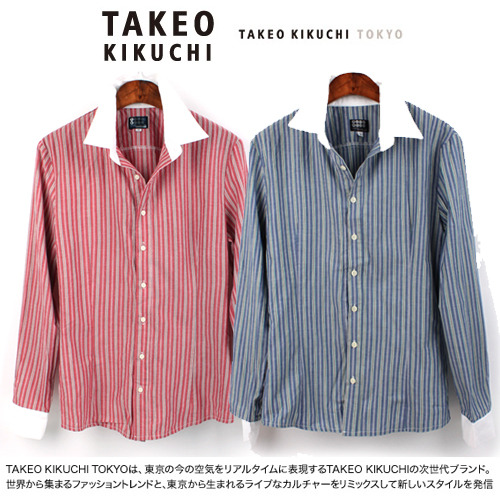 [TAKEO KIKUCHI/STOCK]Stripe Long Shirts/타케오키쿠치스탁/스트라이프셔츠