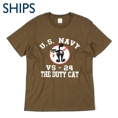 추가SALE [SHIPS] Navy Duty Cat S/S Tee 쉽스 프린트티