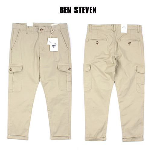 [BEN STEVEN] Beige Cargo Pants 카고 9부팬츠
