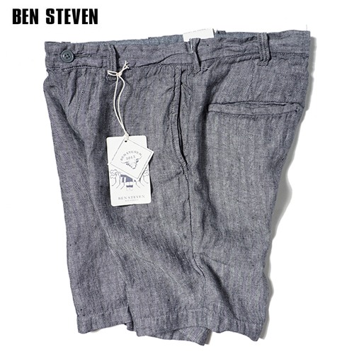 [BEN STEVEN] LINEN HERRINGBONE SHORTS