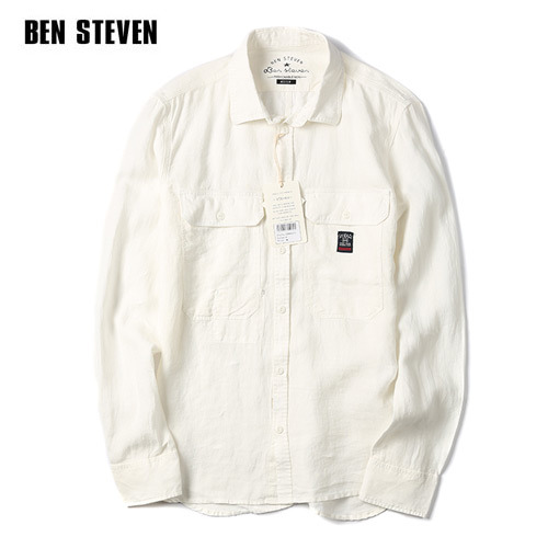 [BEN STEVEN] LINEN WHITE L/S SHIRTS 벤스티븐 린넨셔츠