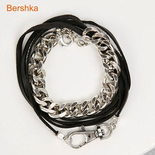 [Bershka] Cord and chain bracelets (set of 2) 