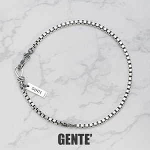 [GENTE] Square Chain Bracelet 스퀘어 사각체인 은팔찌 장테로고