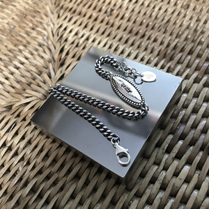 [GENTE] antique 3mm chain Bracelet (ALL SILVER) 장테 앤티크 유화 실버팔찌