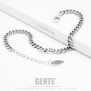 [GENTE] SMILE CHAIN SILVER Bracelet (17cm+3cm)