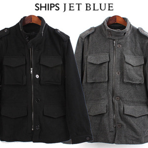 [SHIPS JET BLUE]Millitary Hi-Neck Jacket 쉽스젯블루 모직하이넥자켓