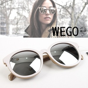 [WEGO] Mirror Sunglasses-2 tone Beige / 위고  투톤베이지 미러선글라스(실버미러,블랙)