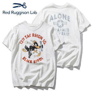 [RED RUGGISON LAB] Heavy Cotton Vintage Black Panther Bird Printed Tshirt