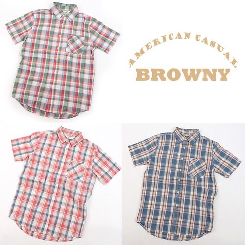 [BROWNY] broadcloth check shirts 브라우니 체크셔츠 M(국내95)