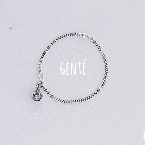 [GENTE] Crown chain Bracelet (ALL SILVER)