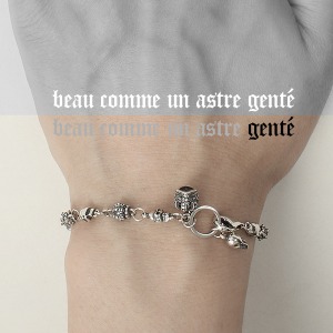 [GENTE] Skull+Crown Silver Bracelet  장테 미니스컬크라운 순은팔찌